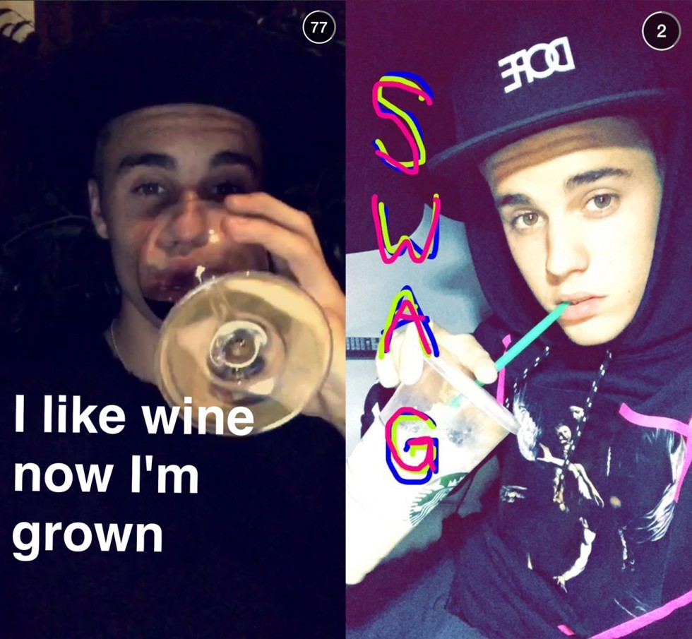 7-justin beiber snapchat