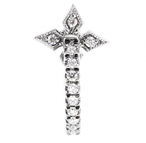 P00105069-Mini-Cr--ole-Tiny-Hoop-Cross-18kt-black-gold-earring-with-white-diamonds-STANDARD