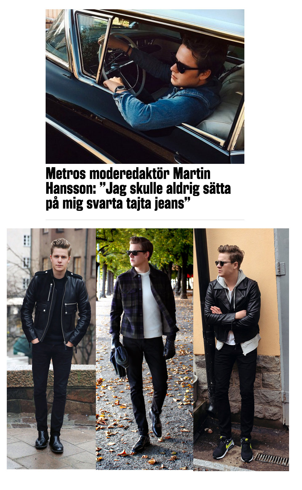 Martin hansson i svarta jeans