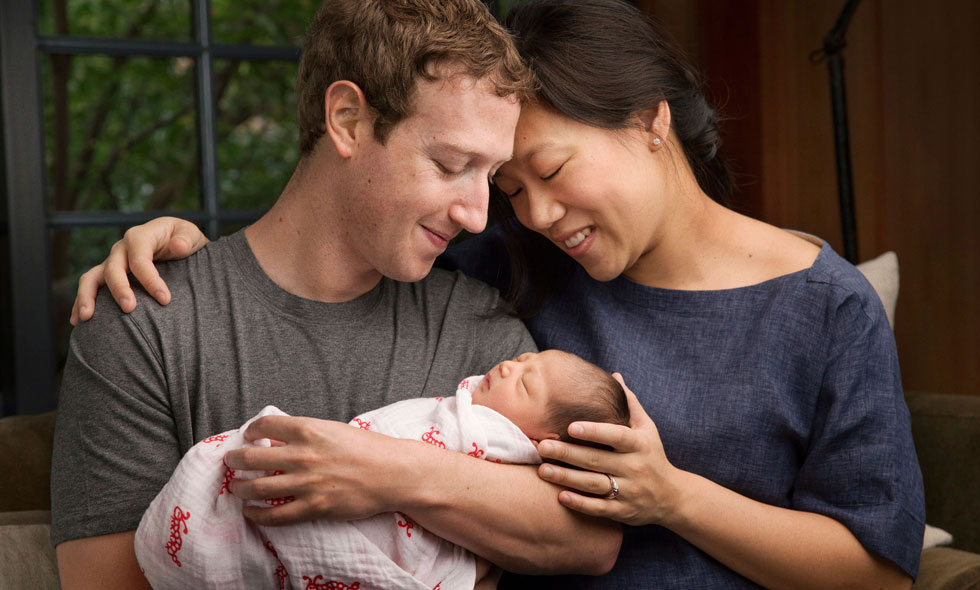 Mark-Zuckerberg-Pricilla-Chan-Barn-Dotter-Max-ger-bort-aktier-välgörenhet
