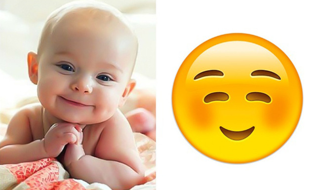 Sötchock! De här 10 bebisarna är exakta kopior av emojisarna 