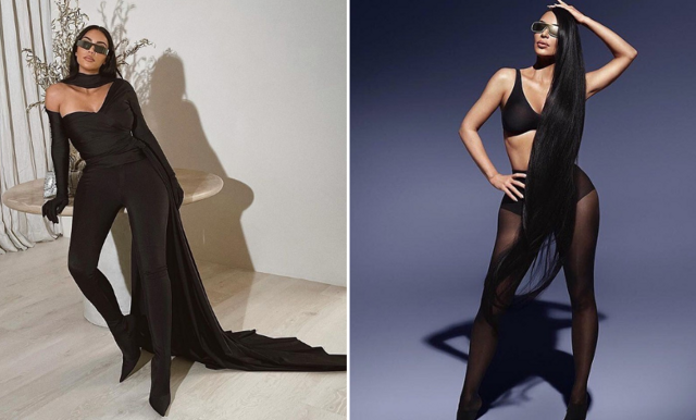 Vem är vem? Se bilderna från när Kim Kardashian plåtades med sina dubbelgångare 
