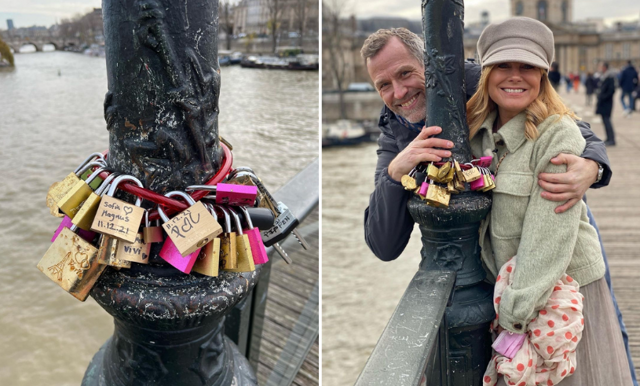 Pernilla Wahlgren och Christian Bauer på romantisk weekend i kärlekens huvudstad