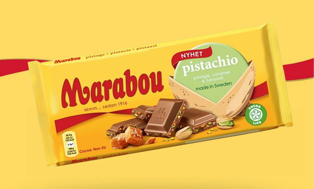 Nyhet från Marabou – choklad med smak av pistage, caramel och havssalt