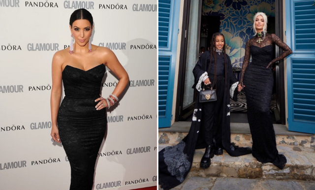 Kim Kardashian återanvände gammal Dolce & Gabbana-klänning till Kourtney och Travis bröllop