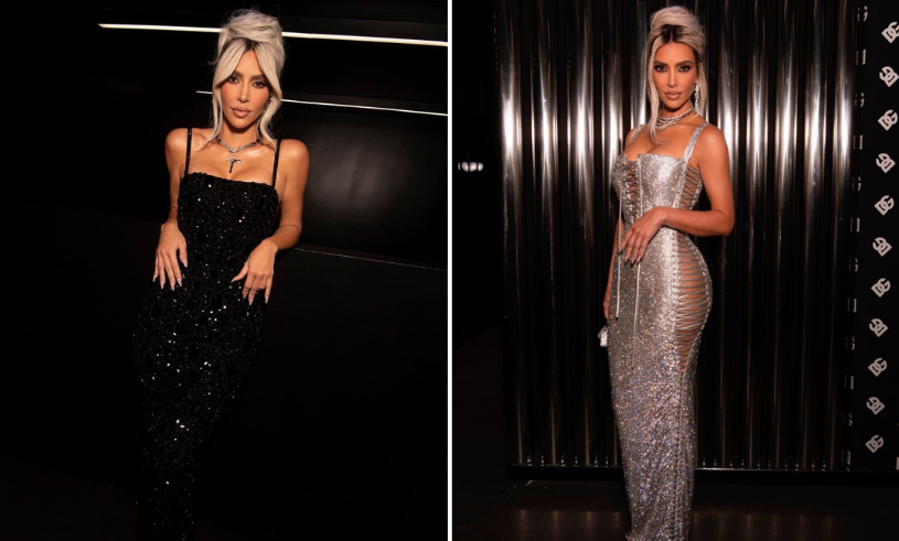 Kim Kardashian kämpar för att ta sig uppför trappa i viralt klipp