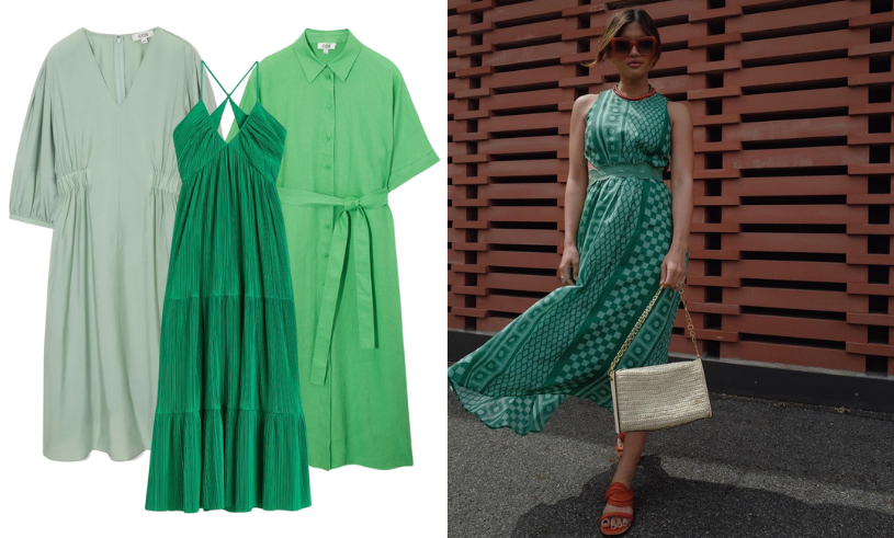 Vackra klänningar i gröna nyanser