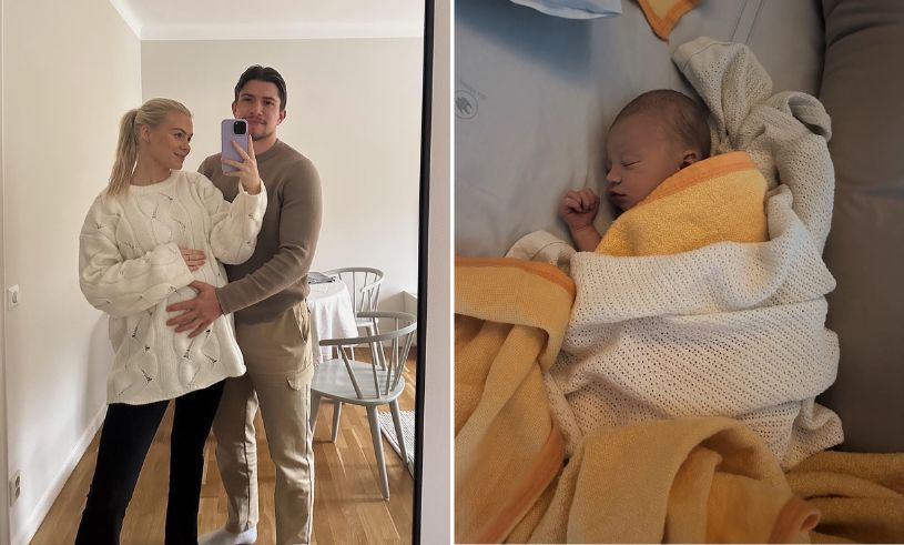 Bachelor-Sebastian Martinsson och Ida Nordfors har fått barn
