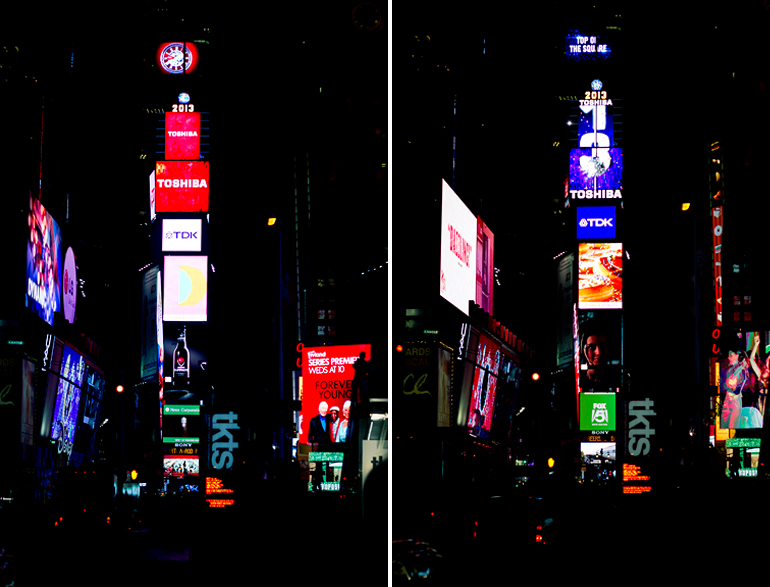 new york times square by night